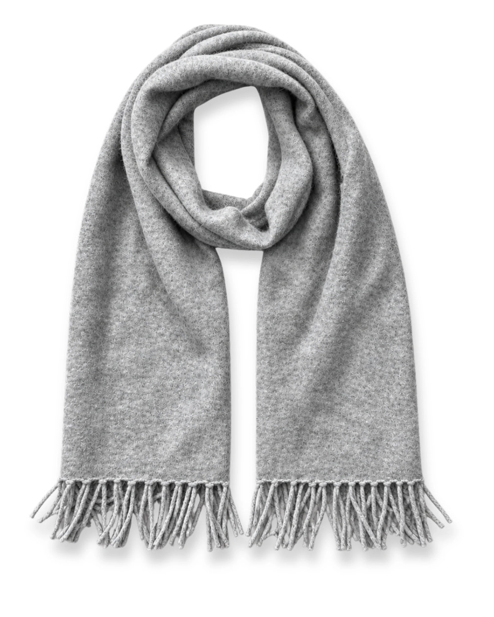 PAIGE Wool-Blend Fringe Scarf in Aspen Grey